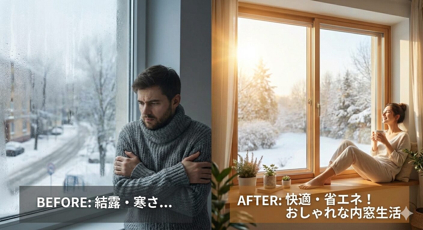 内窓ビフォーアフターのイメージ